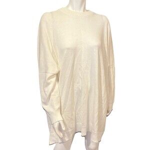 Eskandar Ivory Knit Oversized Linen Cotton Sweater NEW One Size